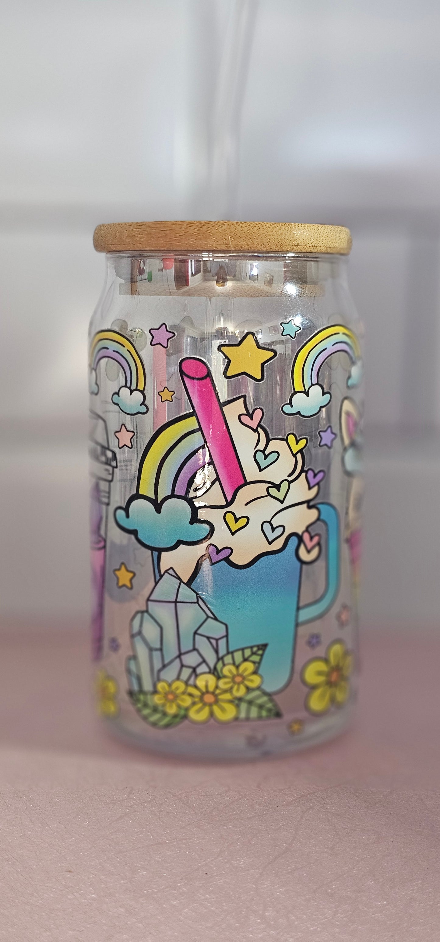 Magical unicorn glass can cup