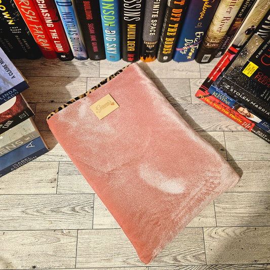 Baby pink sued book sleeve