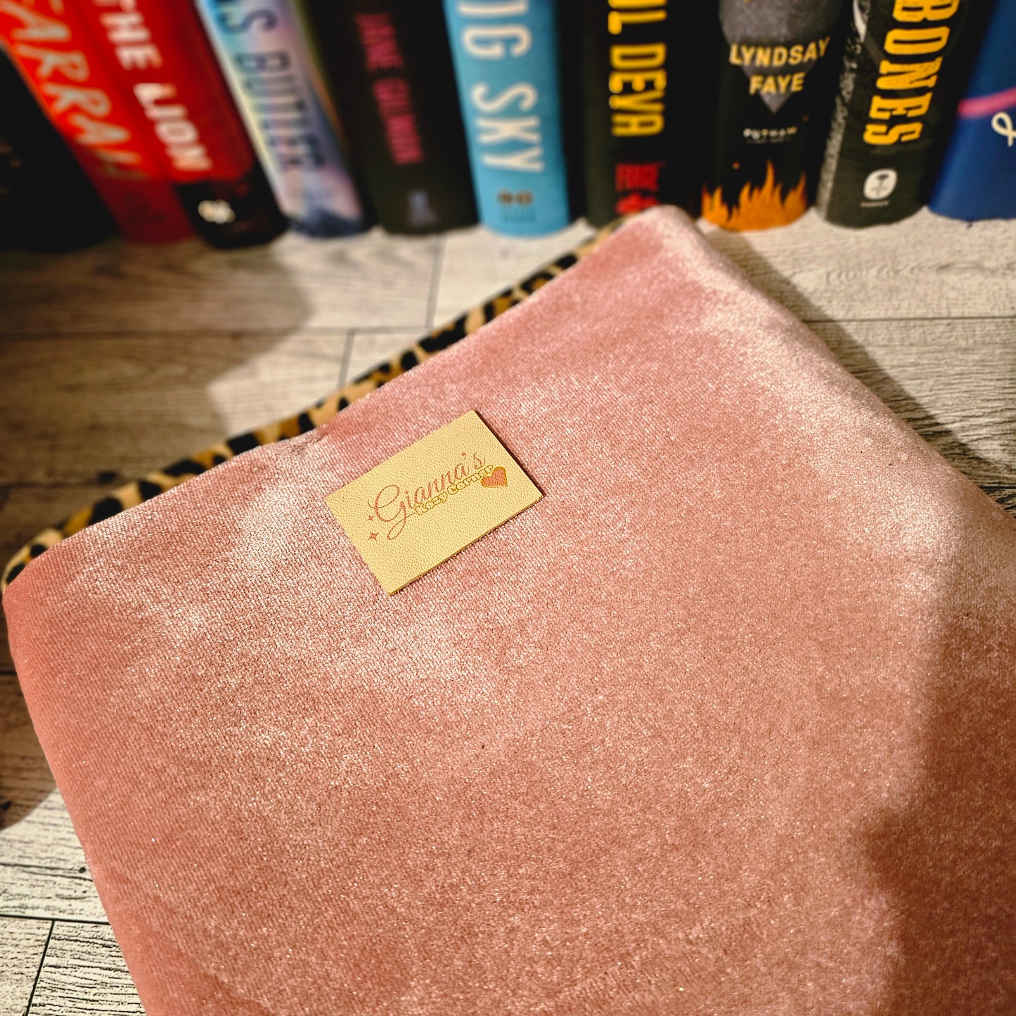 Baby pink sued book sleeve