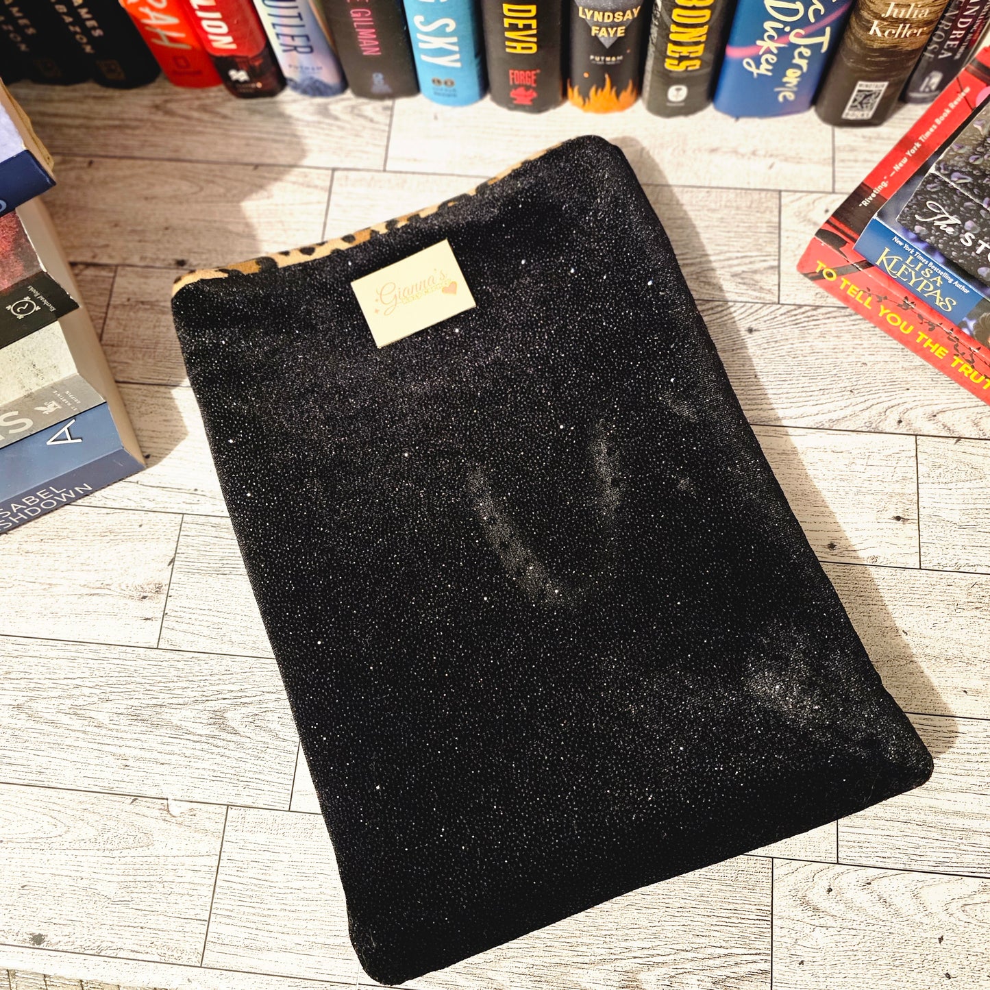 Black sparkle book sleeve